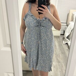 american eagle floral ruffle dress